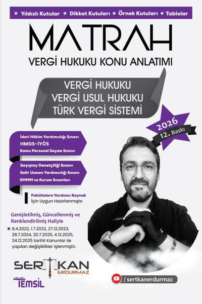 Temsil Kitap MATRAH Vergi Hukuku Konu Anlatımı
