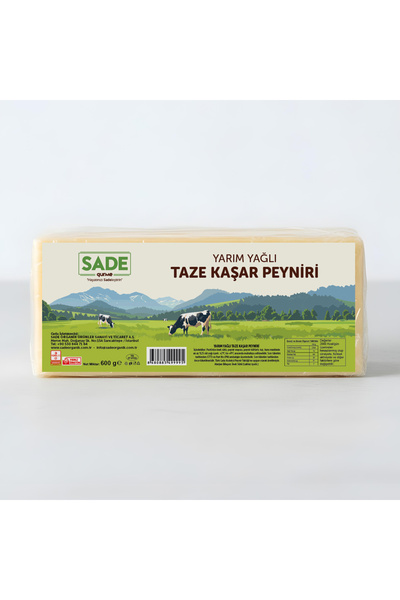 Sade Organik Sade Gurme Kaşar Peynir 600 g. - Doğadan Gelen Lezzet