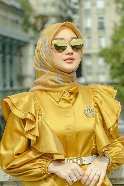 Buttonscarves Autograph Kare Eşarp - Jaune