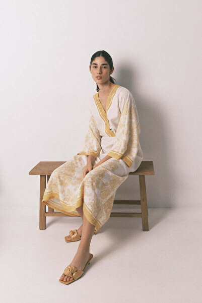 Women'secret Floral jacquard caftan dress