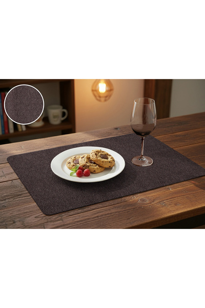 PALS TEKSTİL Deri Amerikan Servis / 4'lü Set / Supla / Placemats / 40X33 Dikd...