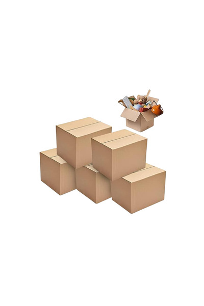 duchic عبوة من 10 صناديق نقل كرتونية، سعة 10 كجم، 45×32×23 سم، بني، مموج، قاب...