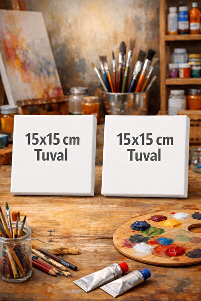 NUVVA Resim ressam Tuvali, 15x15 cm Canvas Tüval Set