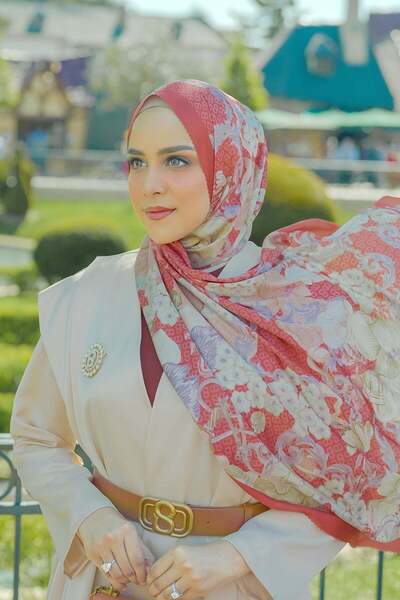Buttonscarves Wonderland Saten Şal - Ginger