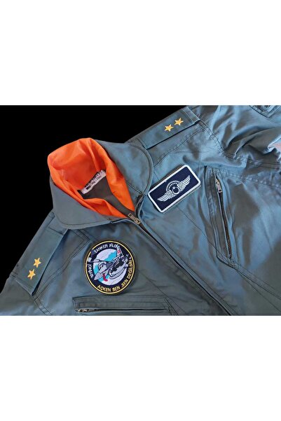 kho military design 136×20 سم. وشاح طيار عتيق من القماش حرير باللون البرتقالي...