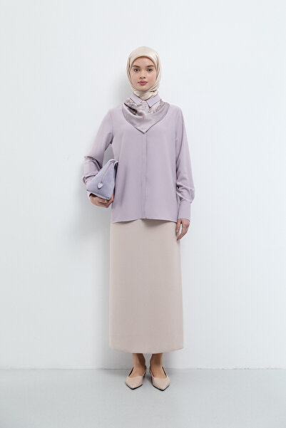 Tuğba Gizli Patlı Gömlek - Lila