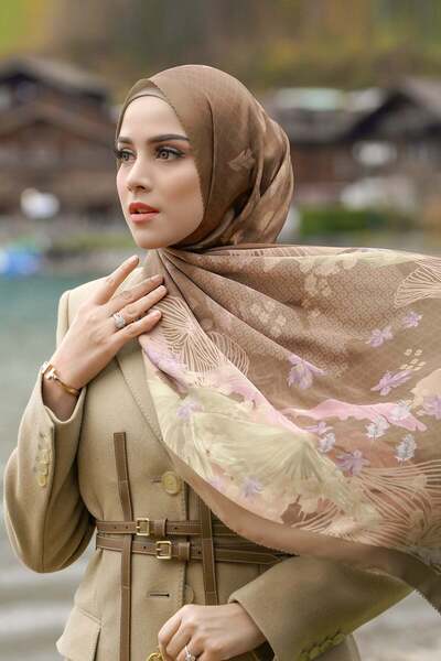 Buttonscarves Iseltwald Saten Şal - Cocoa