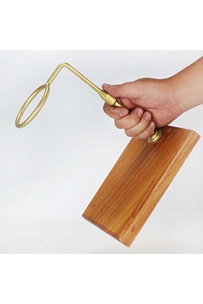 Arabest حامل قهوة بقاعدة من الخشب الصلب، رف تخمير قابل للفصل والحمل، لون نحاسي