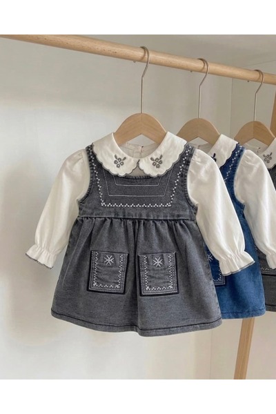 NUNU BABY Sally 2 Parça Kot Elbise