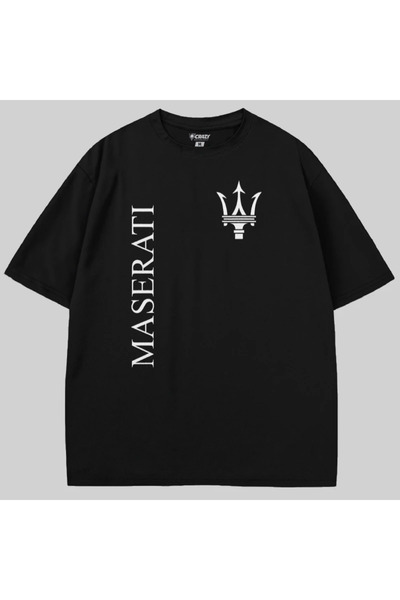 Crazy Tricou Maserati cu logo vertical supradimensionat
