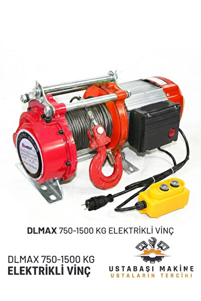 DLMAX Profesyonel Elektrikli Vinç - 750-1500 kg Kapasite - 3 kW (4 HP) - 30 M...