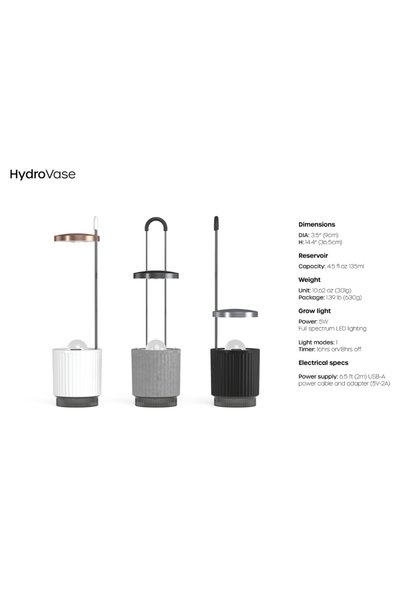 Ermonix HydroVase - Concrete, Grey Color Hydroponics Growing System