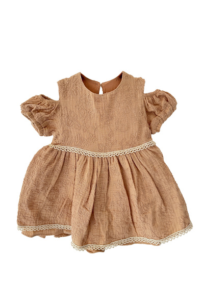 cekic kids Kız Bebek Müslin Elbise %100 Pamuk Bayramlık Elbise Astarlı Kiremi...