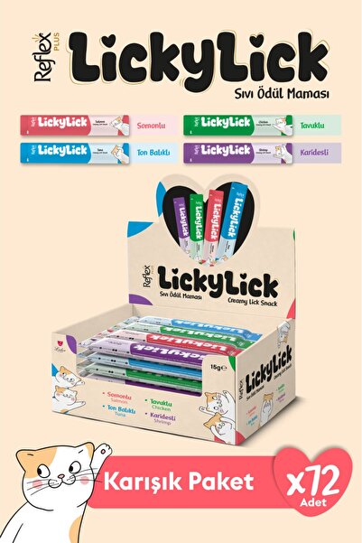 Reflex Plus LickyLick Kedi Sıvı Ödül Maması Karışık Paket 15g x 72 Adet