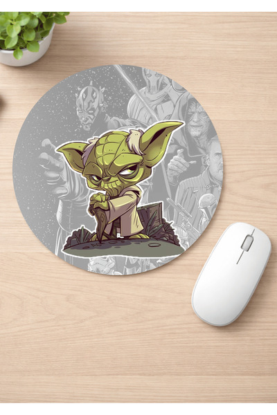 Eylül Design لوحة ماوس مستديرة مضادة للانزلاق من ستار وورز مطبوع مريحة للاستخدام