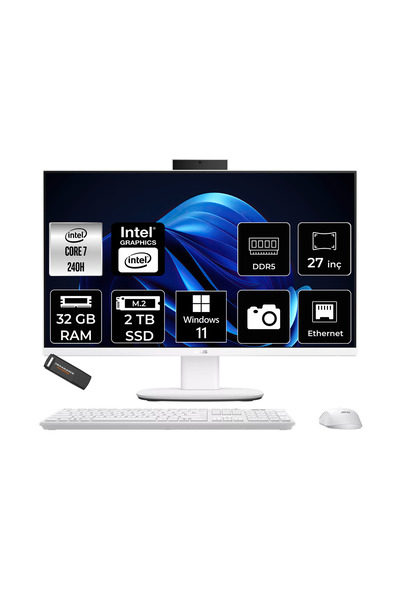 ASUS V470 Intel Core 7 240H 32GB 2TB SSD 27" FHD 100Hz W11H All in One Bilgis...