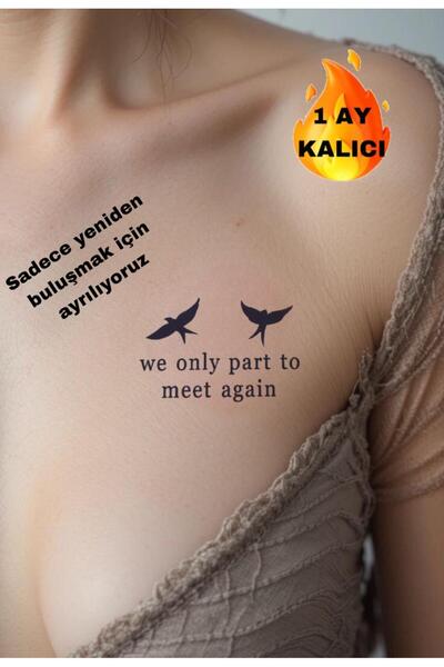 Mecit Tuhafiye 1 AY KALICI GÜVERCİN YAZI MİNİMAL KOL BİELEK VUCUT İÇİN GEÇİCİ...