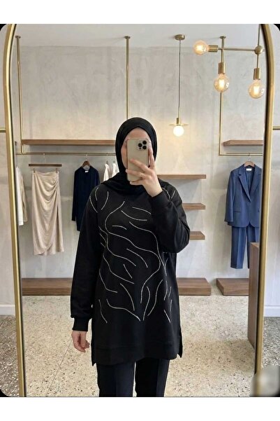 Azram Fashion Kadın taş baskılı tesettür tunik
