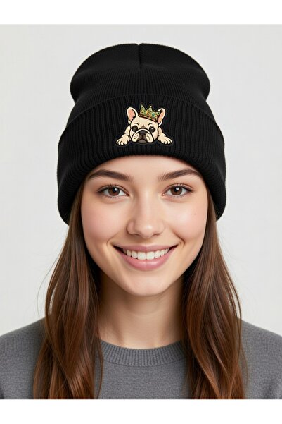 Rabona Fashion King of the Paws – Crowned Bulldog Design Beanie