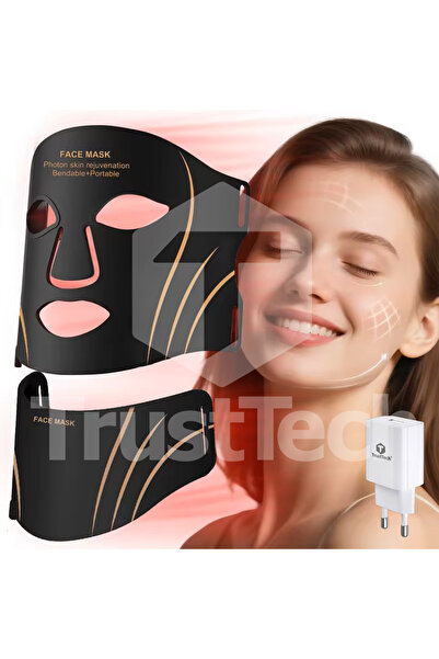 TrustTech 7-color photonic LED facial mask for face and neck – 210+99 Charger...