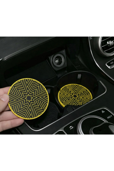 Çiçek Antalya يولدز منقوش كوب أصفر 2 قطعة