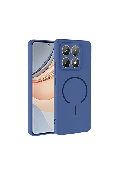 Paladyum Case غطاء ميتا من السيليكون باللون الأزرق الداكن متوافق مع 14T Pro و...