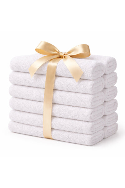 The Cotton Connection Terry Cotton Face Towels - Pack of 12 | Ultra Soft, Hig...