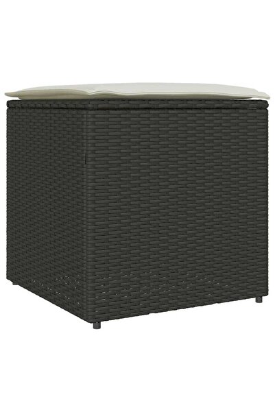 vidaxl Cushion box Black 50 x 50 x 50 cm polyrattan