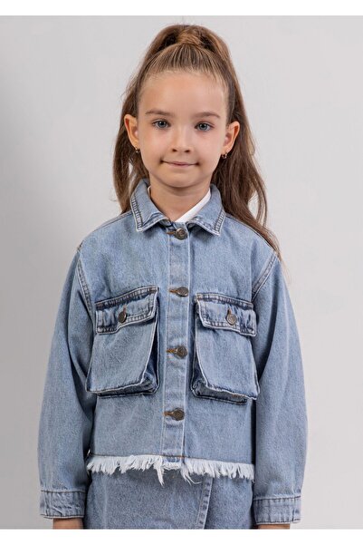 ww waka waka kids store Jachetă de blugi pentru fete sub cu ciucuri de ani