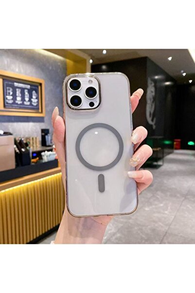FABRON İphone 15 Pro Kılıf Kablosuz Gerçek MagSafe Destekli Sert Şeffaf Kapak...