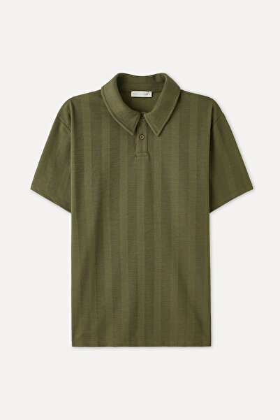 Mudo Striped Polo Collar T-Shirt