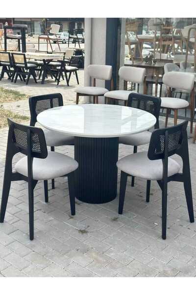 Empressco Ahşap Zion Hasırlı Sandalye, Mutfak ve Bahçe Sandalyesi Salon Hazer...