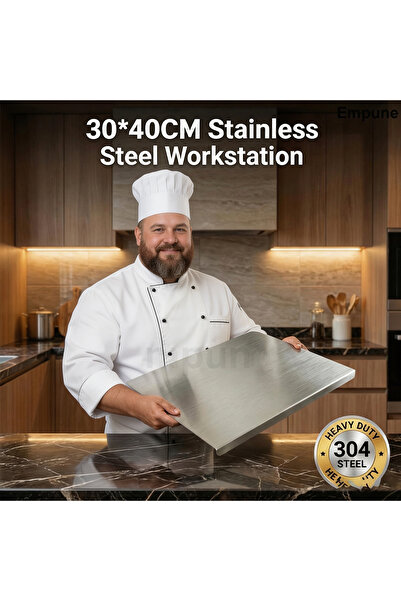 LUN 304 Stainless Steel Chopping Board with Lip for Kitchen | with 2 Steel St...