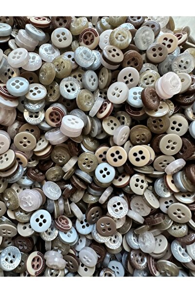 e tuhafiye 100 Adet Mini Kahverengi- Krem- Gri Tonlarında Amigurumi Düğmeler
