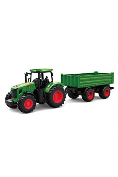 Noname Tractor verde cu remorca, scara 1:24.