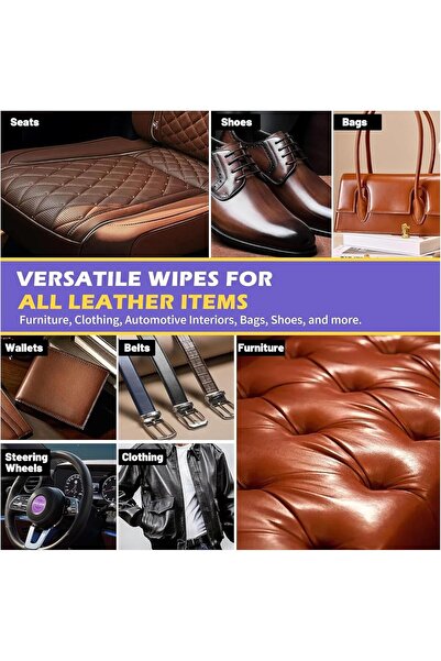Yuwell BIKI Leather Cleaning Wipes Quick Wipes For Sneakers, Shoes & Leather Portable, 2 Pes