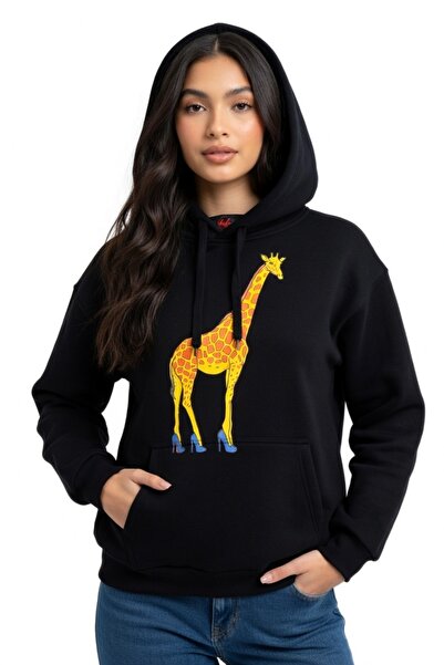 Rabona Fashion Fashion Hunter Giraffe – Heeled Design Sweatshirt / Hoodie (Op...