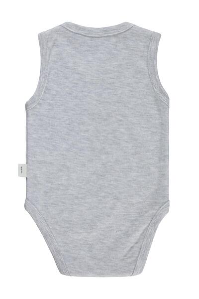 Civil Baby Aslan Printed 0-3 Years Old Snap-On Badi - Gray