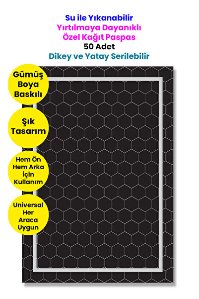 BALKAN AMBALAJ Suya Dayanıklı Yıkanır Kağıt Tel Örgü Desen Oto Paspas Kağıdı ...