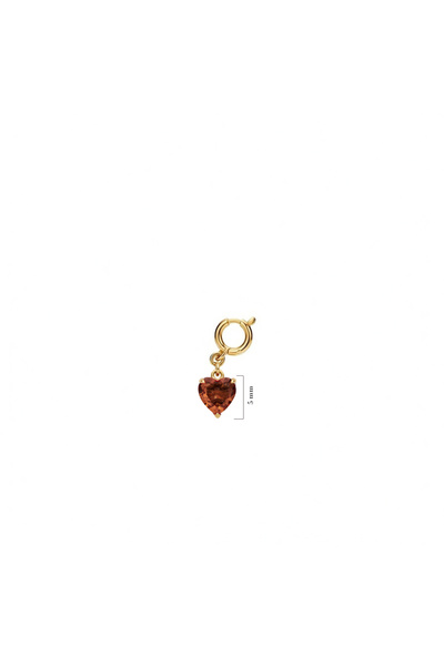 Silveranka 925 Ayar Gümüş Minimal Zultanit Kalp Kolye Ucu - Charm