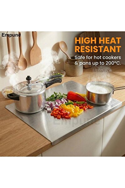 LUN Kitchen countertop stainless steel single-bend kneading panel cutting boa...