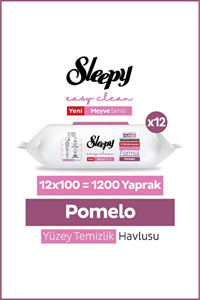 Sleepy Meyve Serisi Yüzey Temizlik Havlusu Mendili Pomelo 12x100 (1200 Yaprak)
