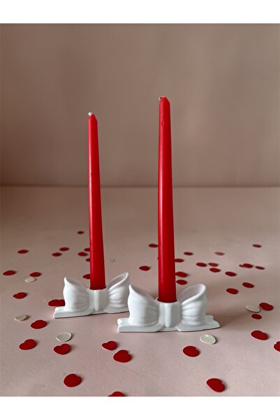 GEFILDESIGN Fiyonklu Dekoratif 2'Li Şamdan Mumluk – Şık Masa ve Ev Dekoru