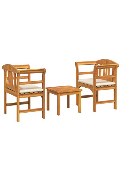 vidaxl Set de lounge cu trandafir de grădină cu pernă 3 pcs