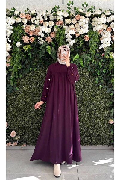 fatmamoda Medine Ipeği Nakışlı Elbise