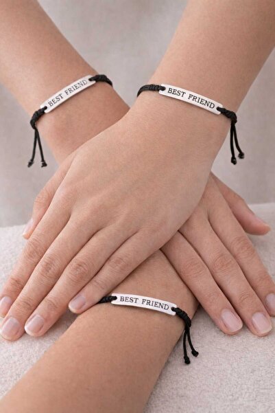 NoNameStore7 Set 3 bratari reglabile, BEST FRIEND, prieteni, BFF, snur negru,...
