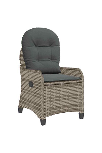 vidaxl Fotoliu recliner cu pernă Gri 56 x 66 x 95 cm poliratan