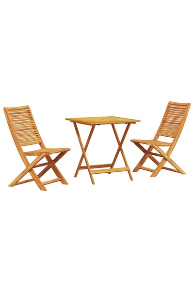 vidaxl Set Bistro Pliabil 3 pcs Maro Lemn Solid de Acacia
