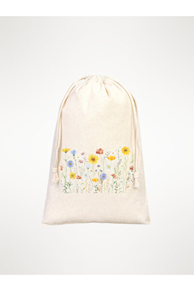 junobi حقيبة قماشية ملونة من باباتيا منقوش مقاس 20x30 سم