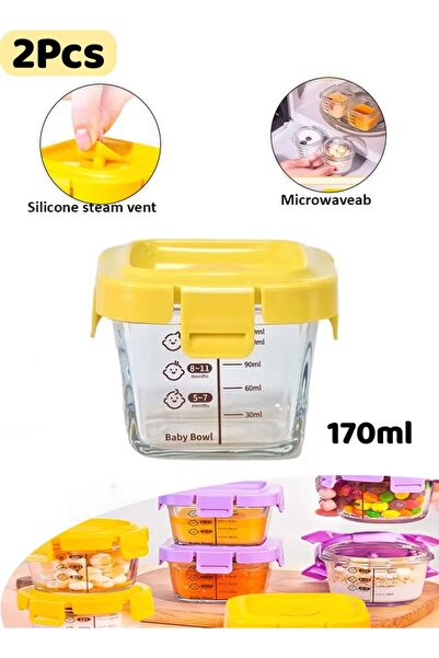 Generic 2Pcs Glass Baby Food Storage Jars with Lids Reusable Containers Micro...